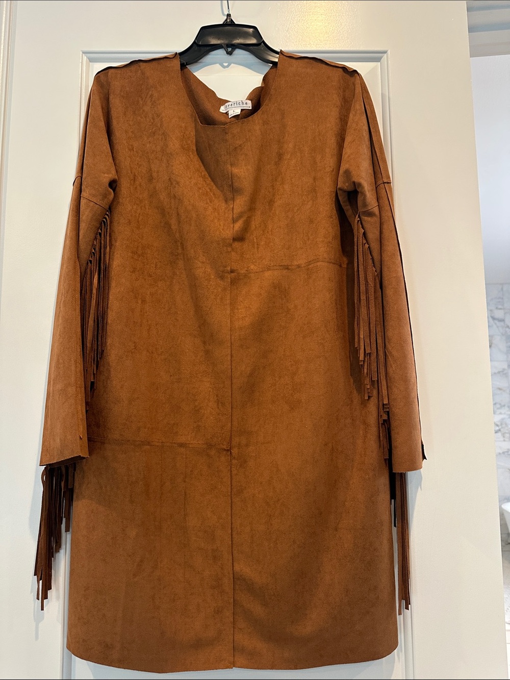 Love Riche Suede-Look Rust Brown Jacket